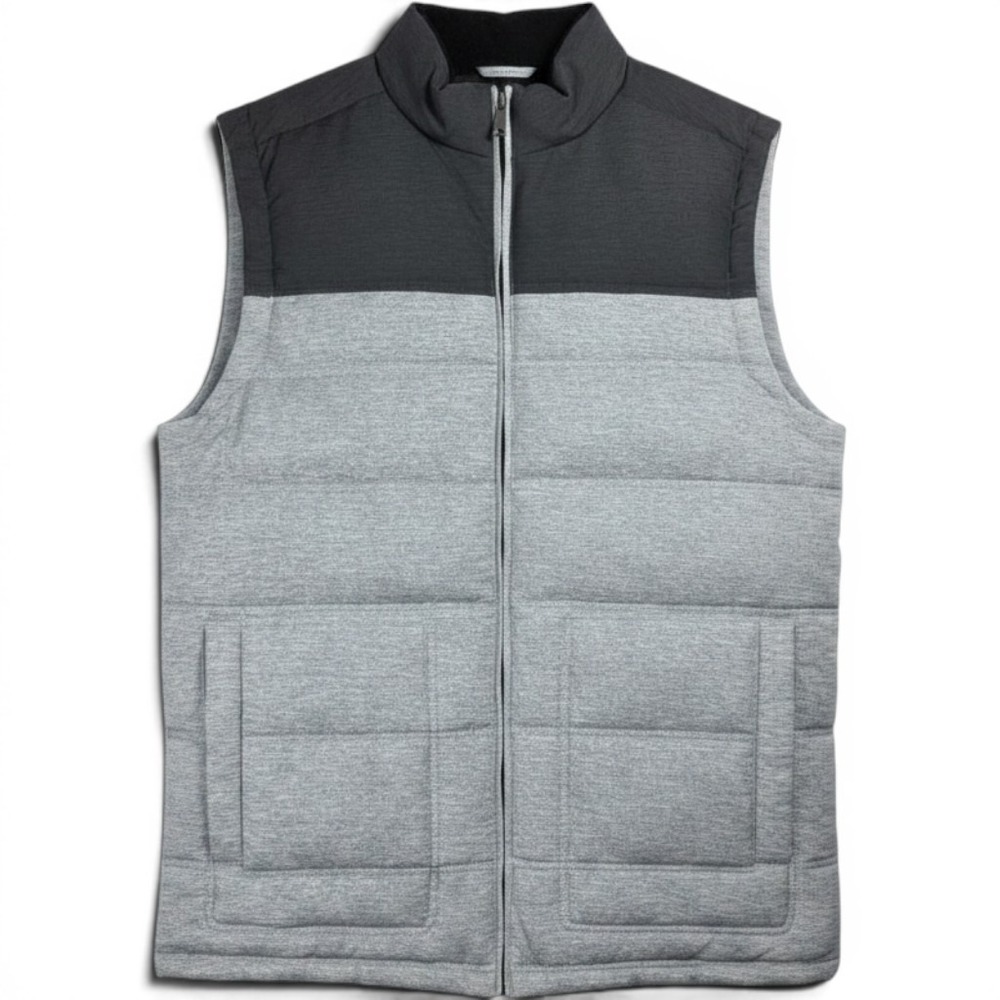BKE Full Zip Puffer Vest Mens XL Gray Colorblock FN035
